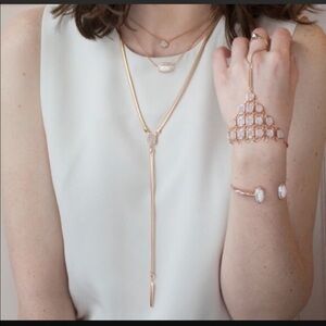 Kendra Scott Starla Long Y Necklace Drusy & Gold